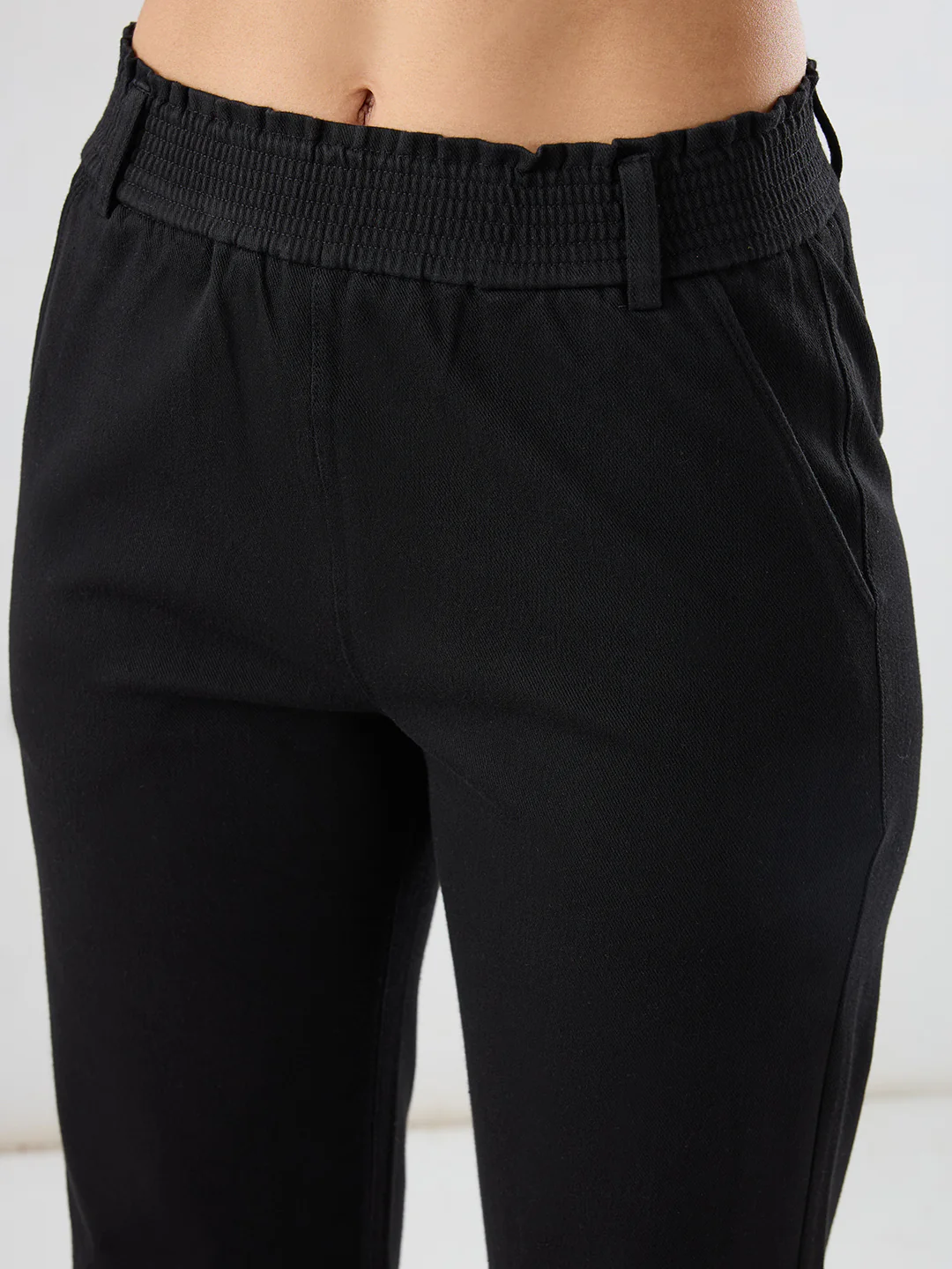 Women Trackpant Straight Fit Black Mid Rise - Image 6