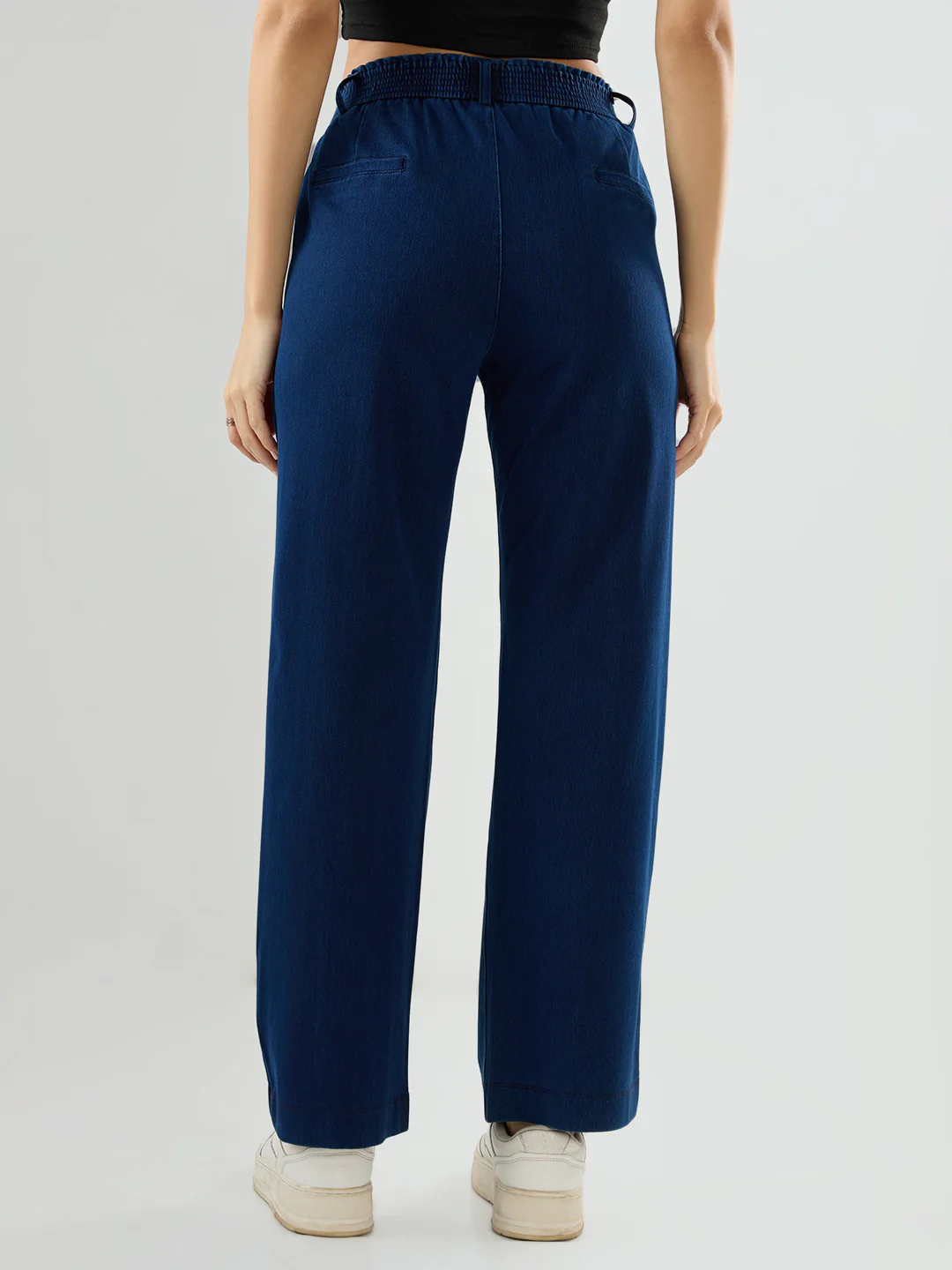 Women Trackpant Straight Fit Dark Blue Mid Rise - Image 5