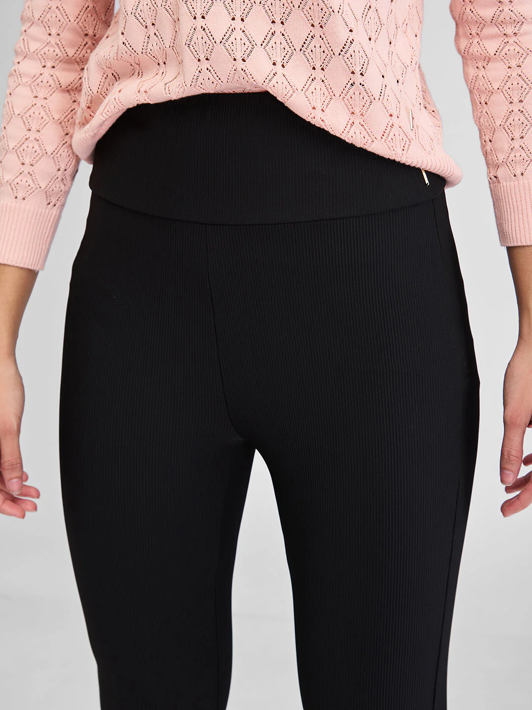 Women Trackpant Skinny Fit Black High Rise - Image 6