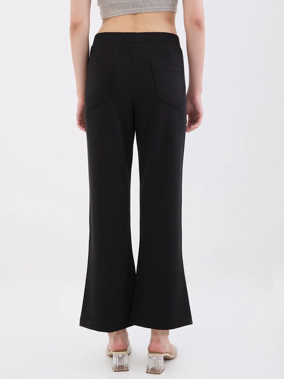 Women Trackpant Boot Cut Fit Black Mid Rise - Image 4