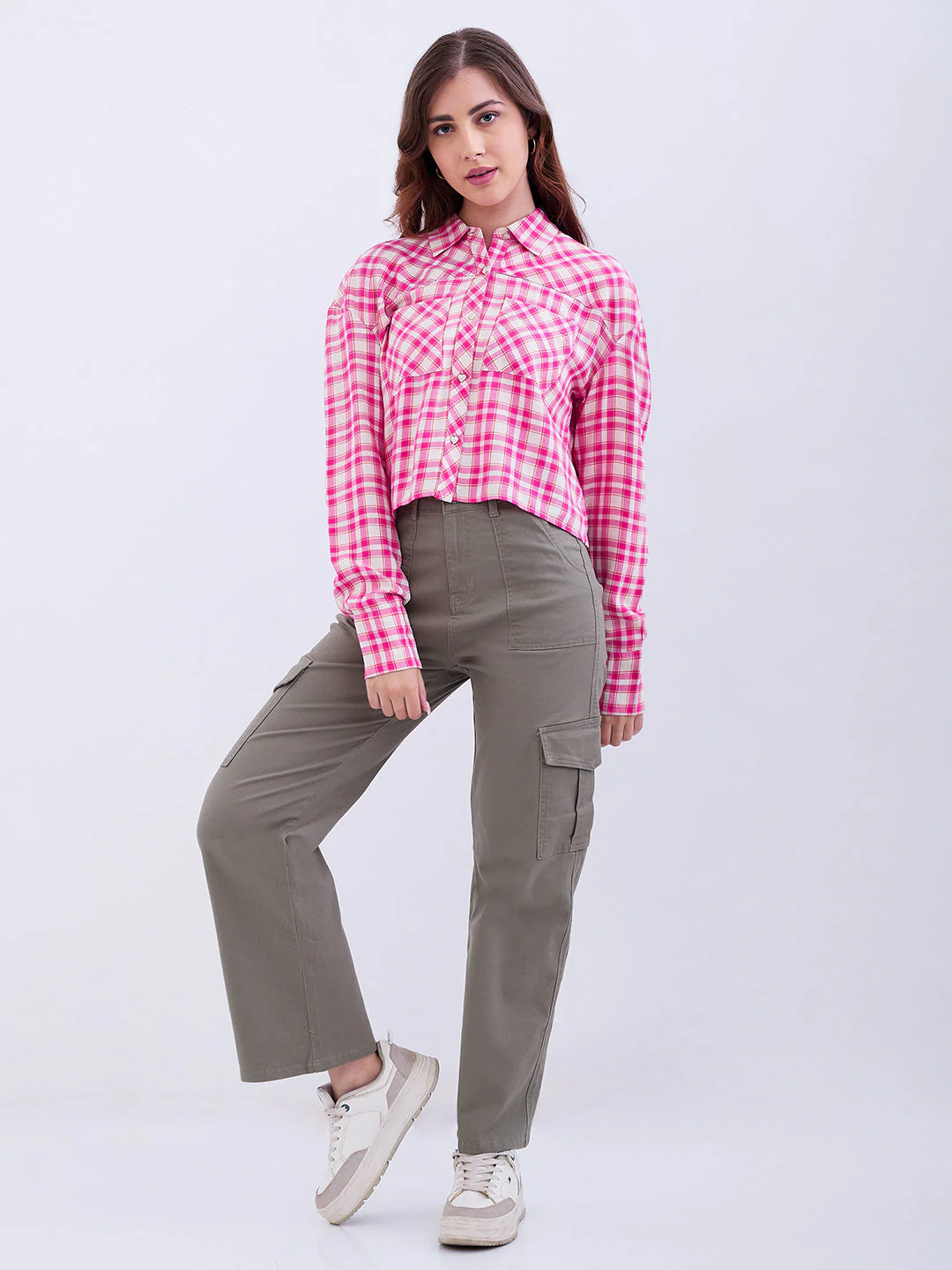 Women Shirt Pink Loose Fit - Image 5