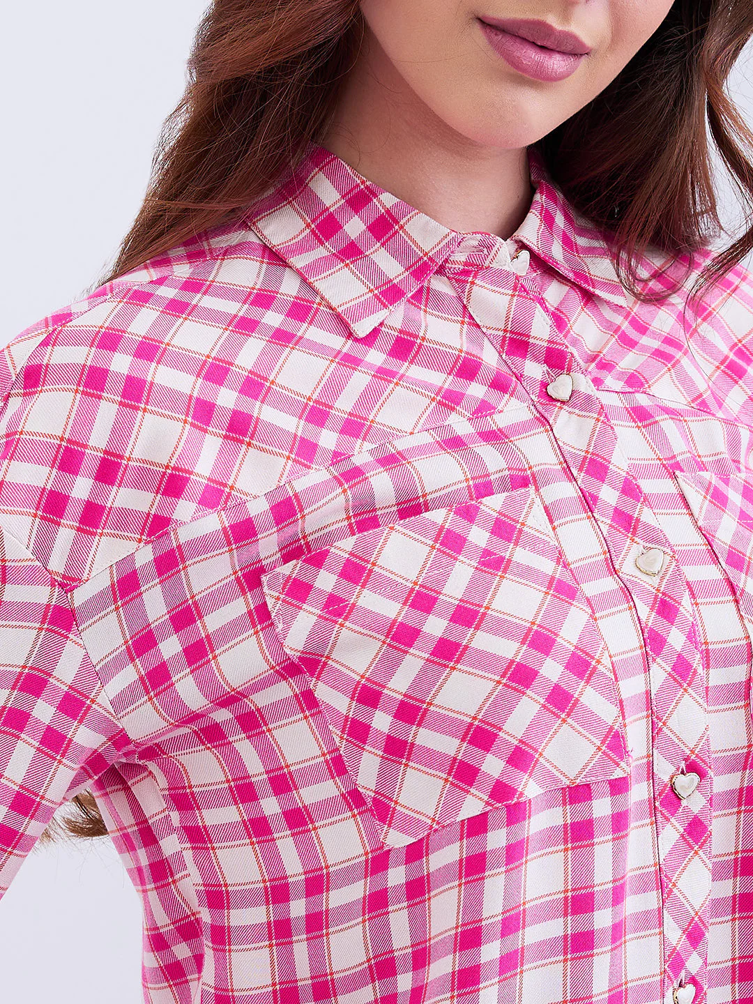 Women Shirt Pink Loose Fit - Image 6