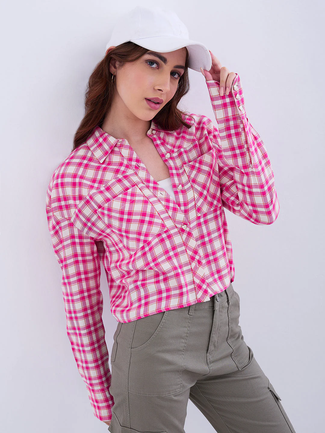 Women Shirt Pink Loose Fit - Image 7