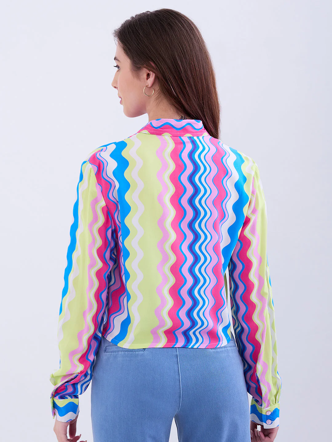 Women Shirt Blue Regular Fit - Image 4