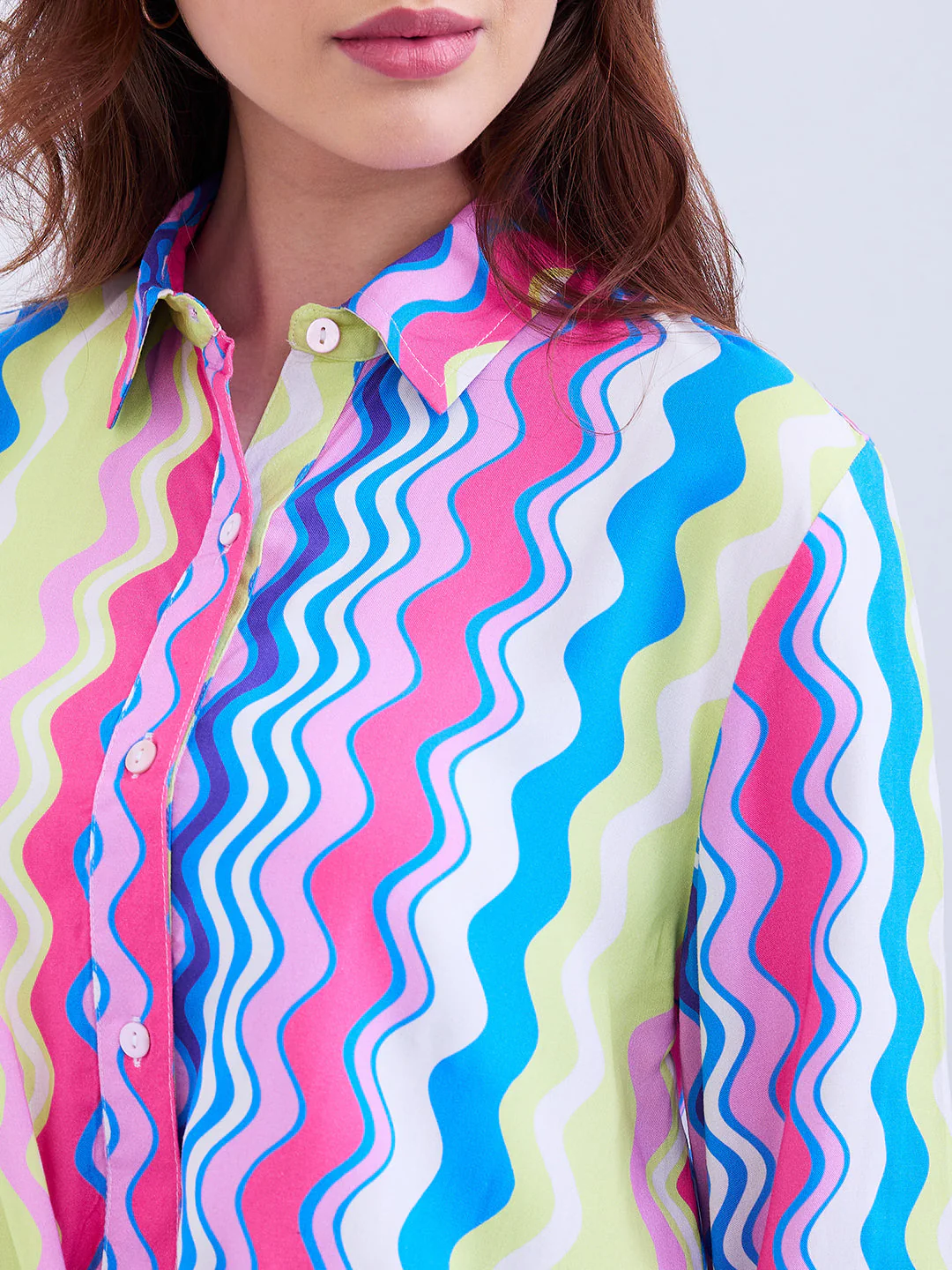 Women Shirt Blue Regular Fit - Image 6