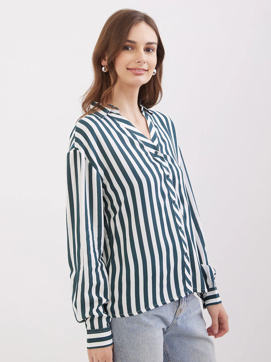 Women Shirt Green Regular Fit