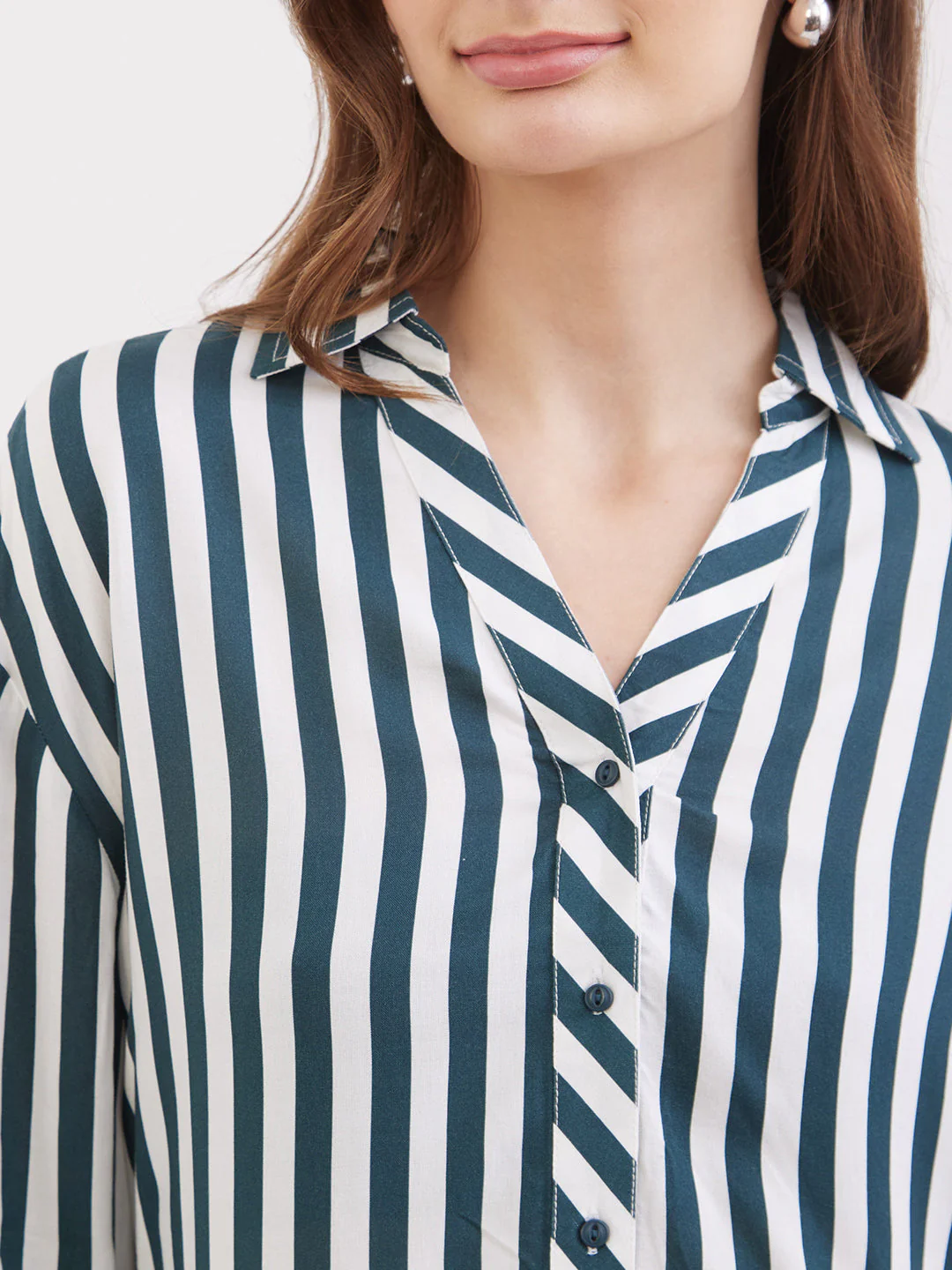 Women Shirt Green Regular Fit - Image 6