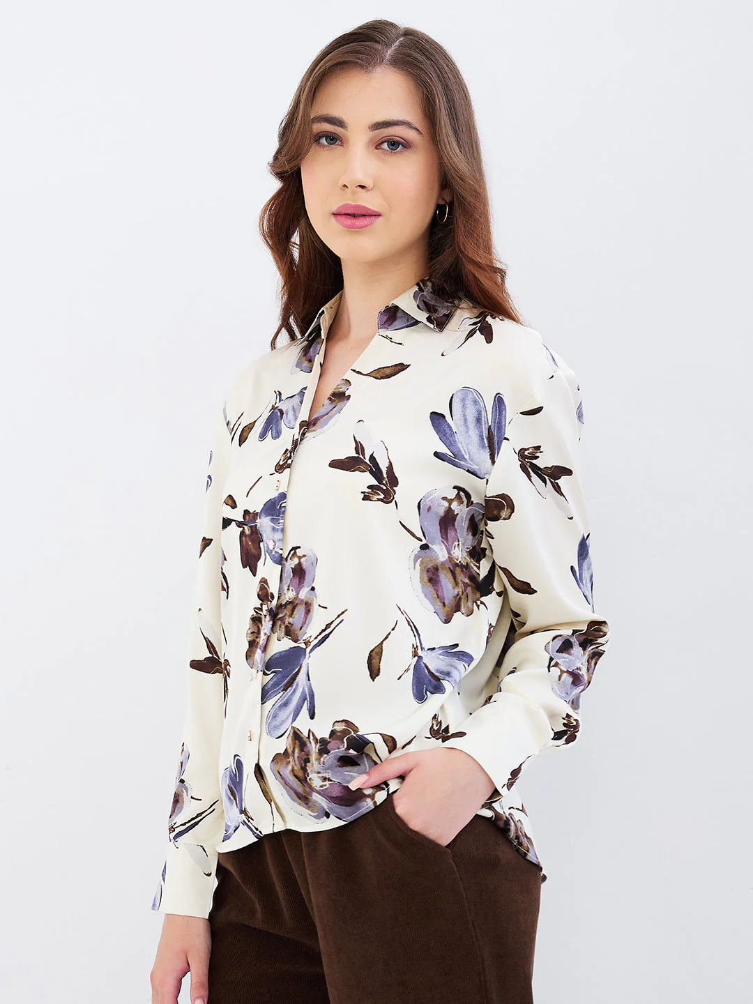 Women Shirt White Regular Fit - Image 3
