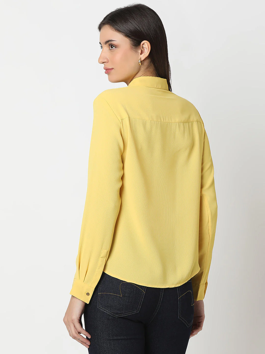 Women Shirt Yellow Regular Fit - Image 4