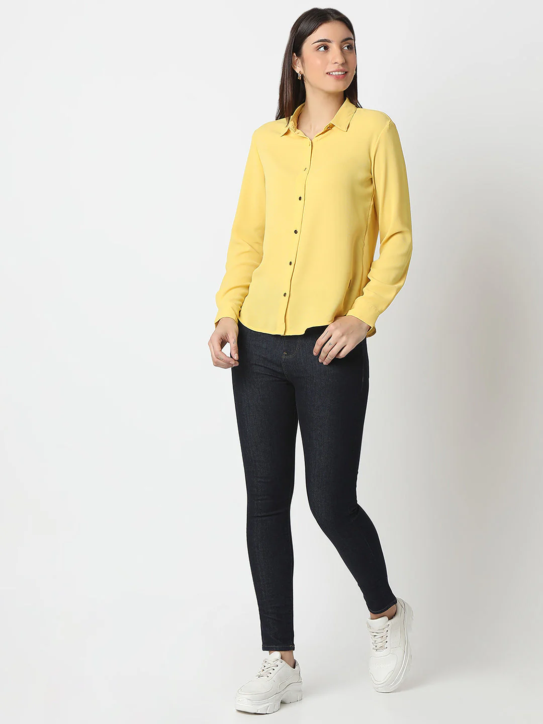 Women Shirt Yellow Regular Fit - Image 6
