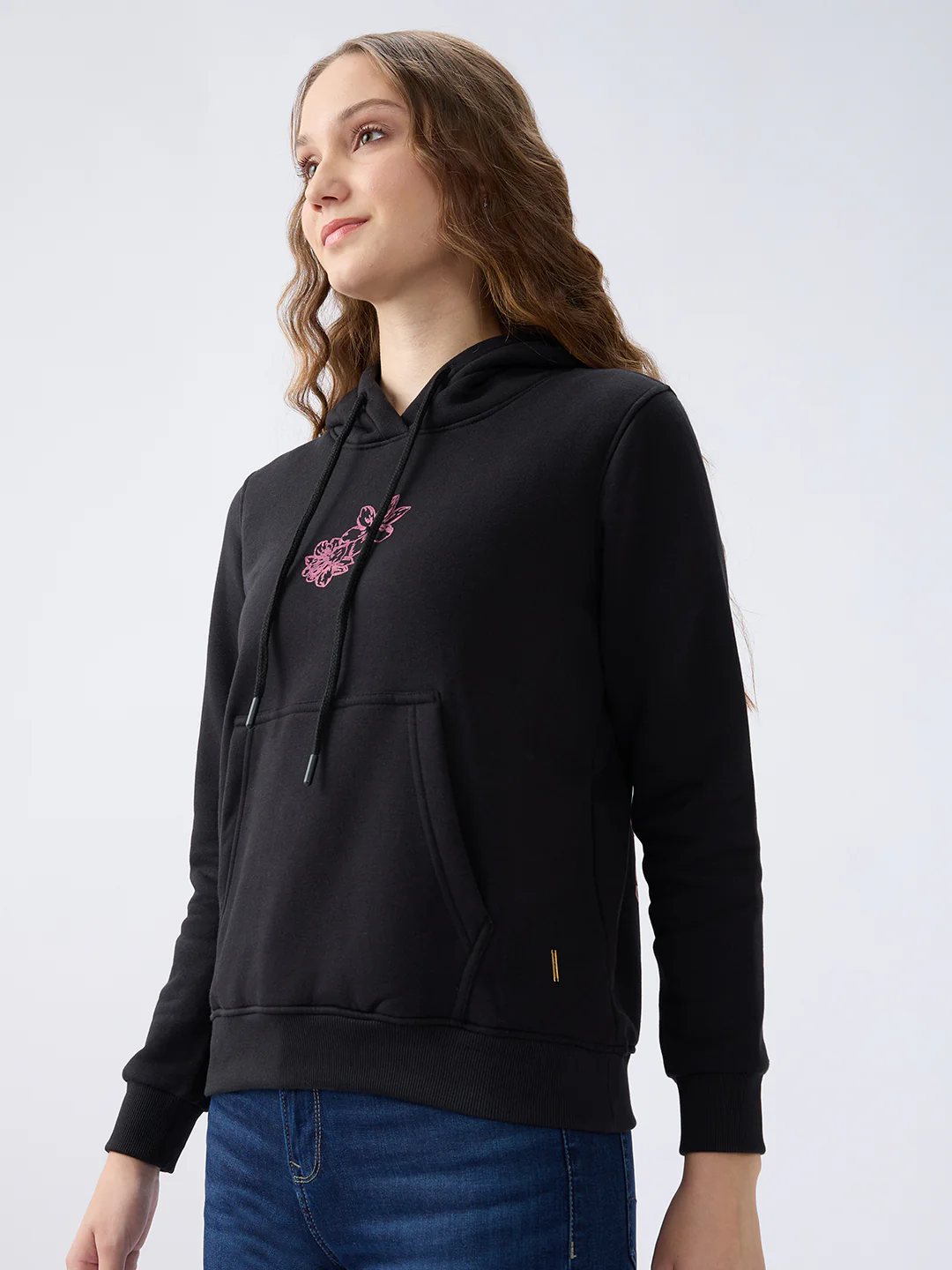 Women Sweatshirt Black Regular Fit - Image 3