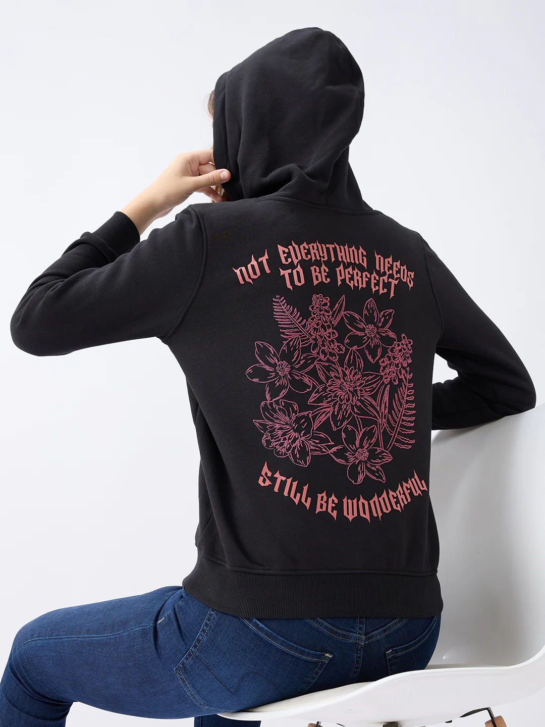 Women Sweatshirt Black Regular Fit - Image 8