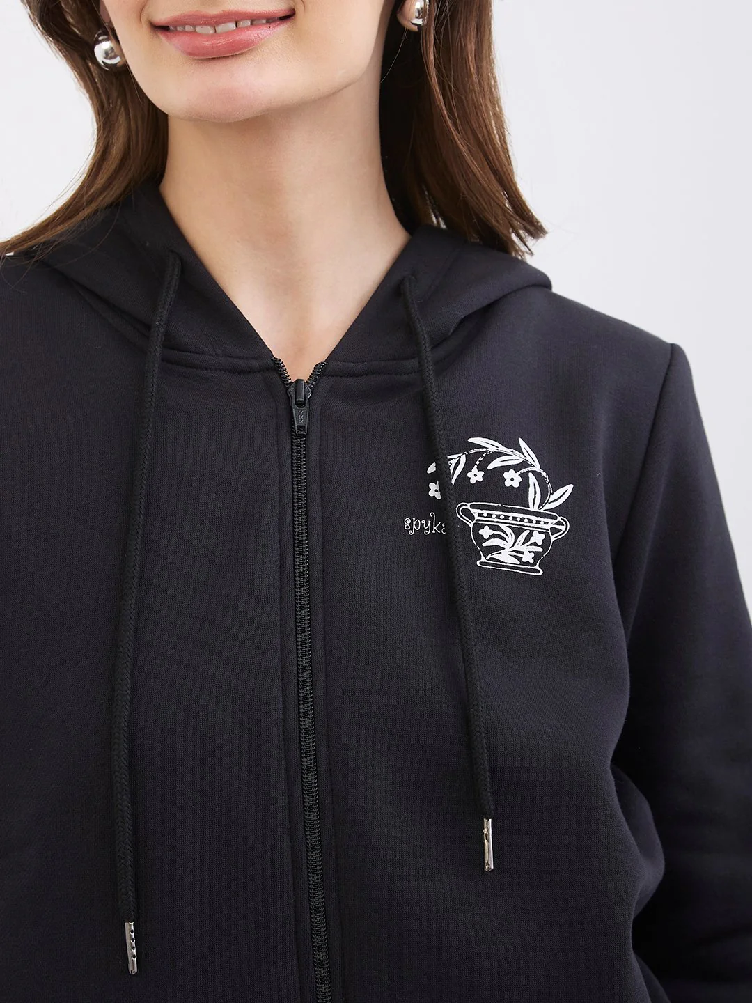 Women Sweatshirt Black Relaxed Fit - Image 6