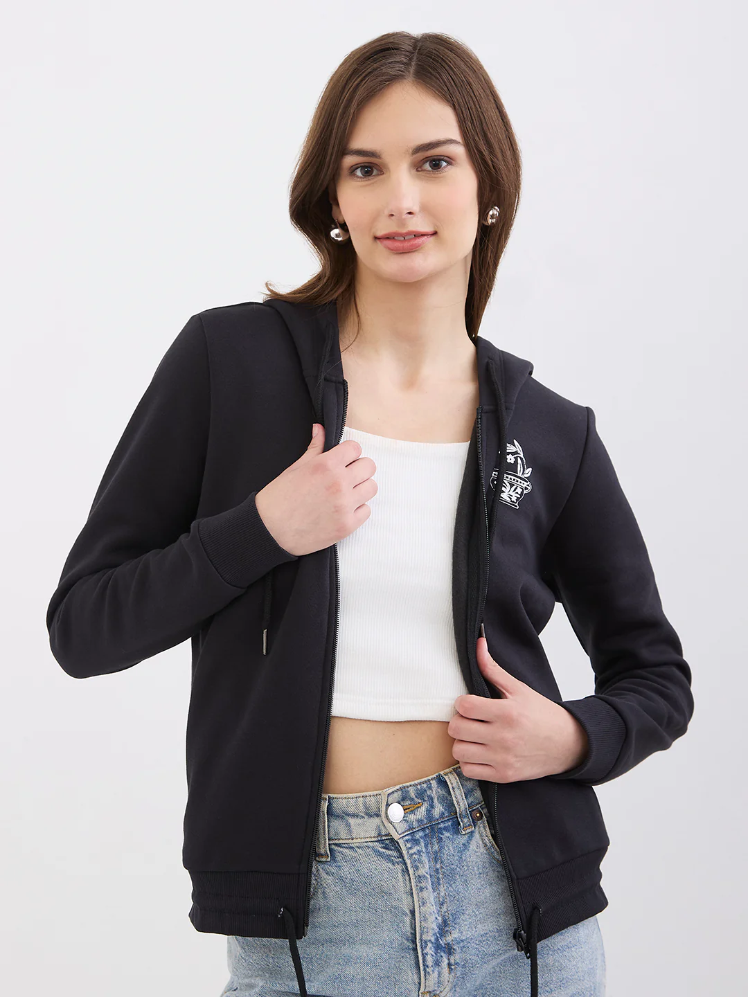 Women Sweatshirt Black Relaxed Fit - Image 7