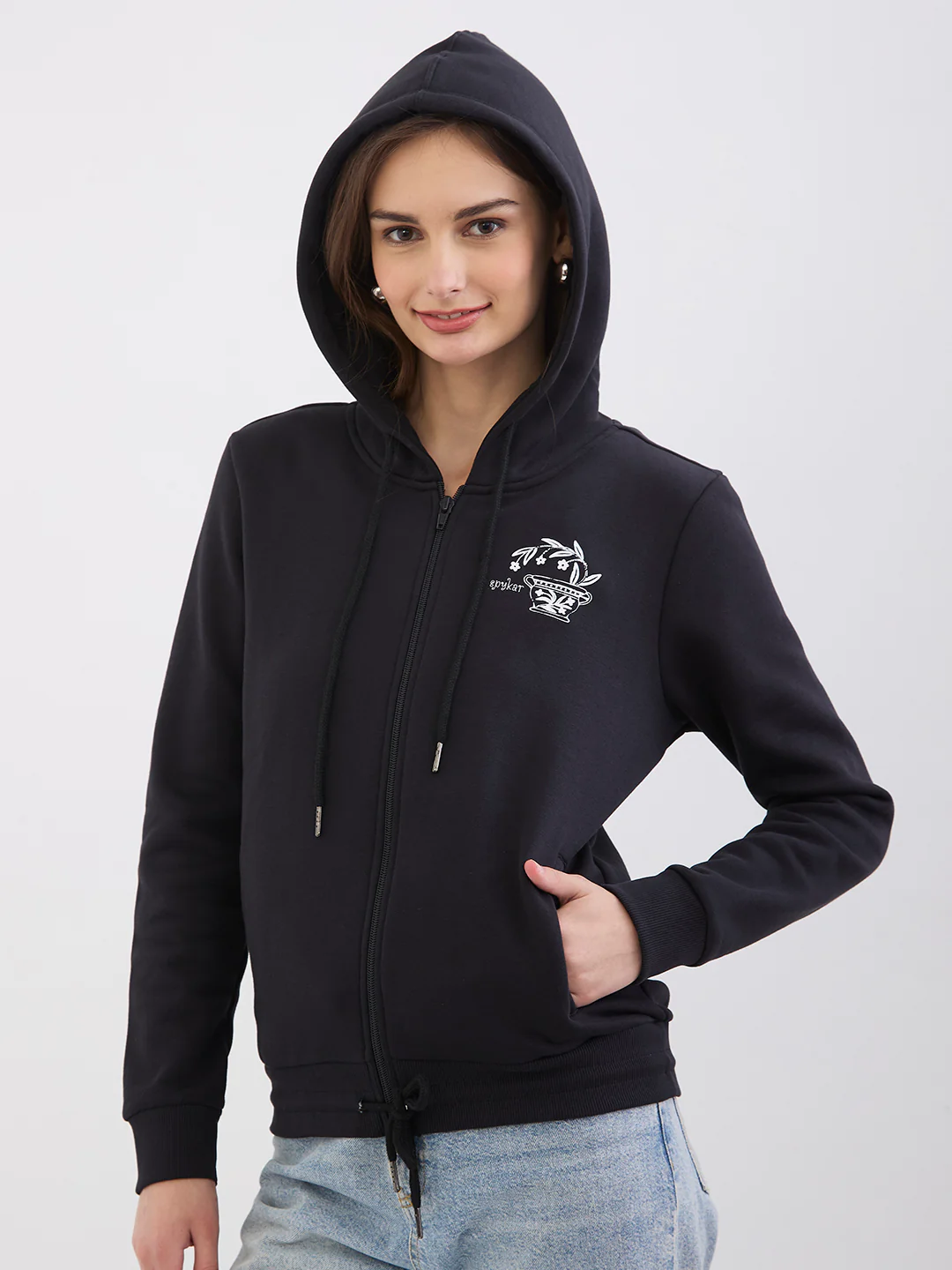 Women Sweatshirt Black Relaxed Fit - Image 8