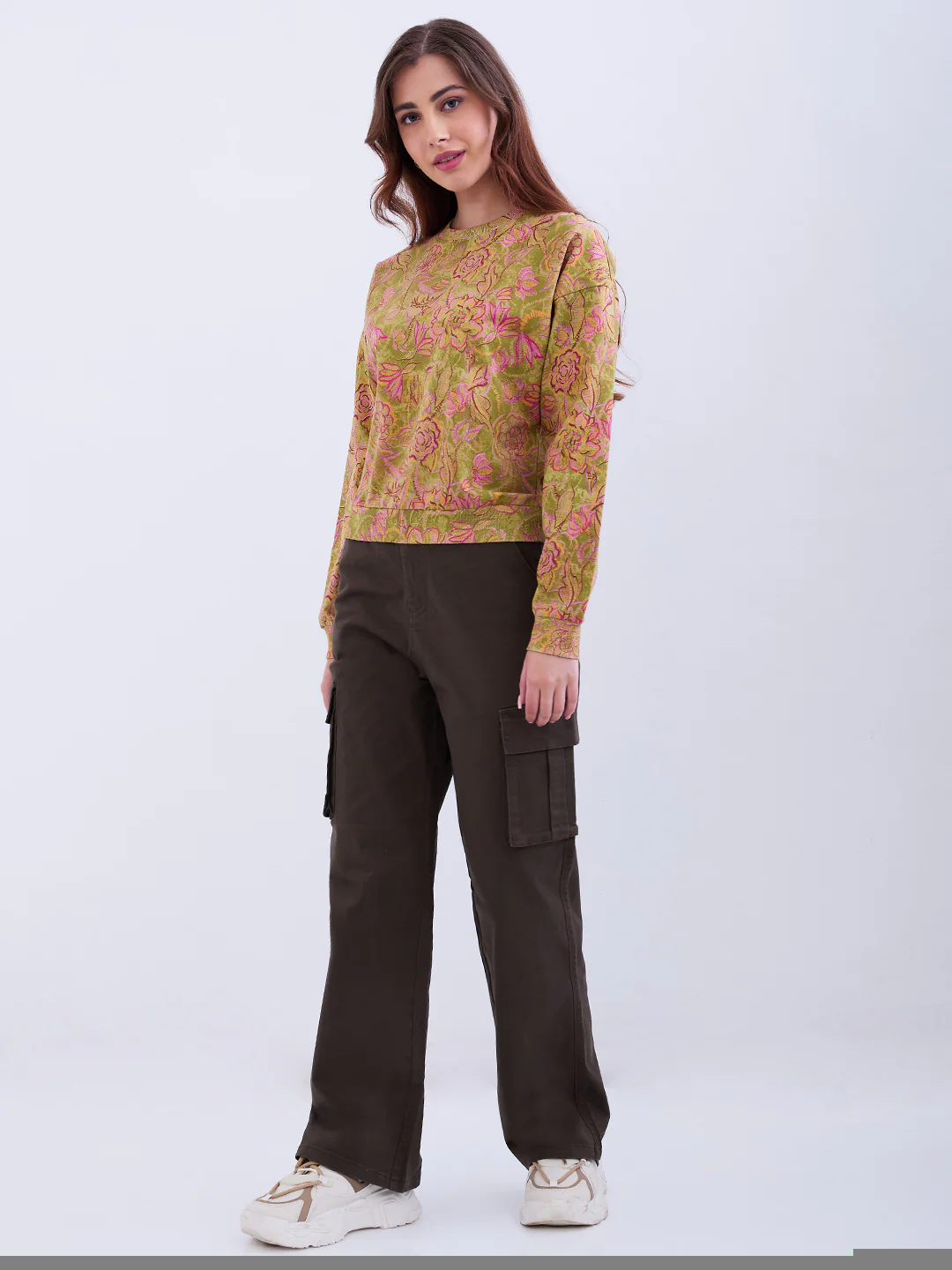 Women Sweatshirt Green Comfort Fit - Image 5