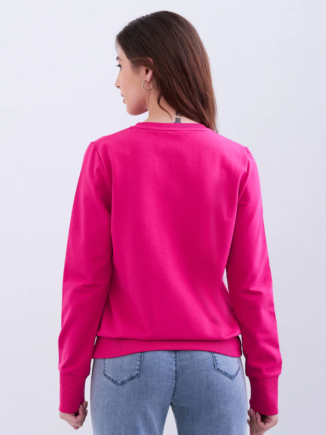Women Sweatshirt Pink Relaxed Fit - Image 4