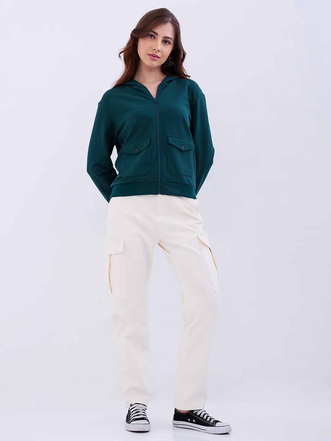 Women Sweatshirt Green Regular Fit - Image 5