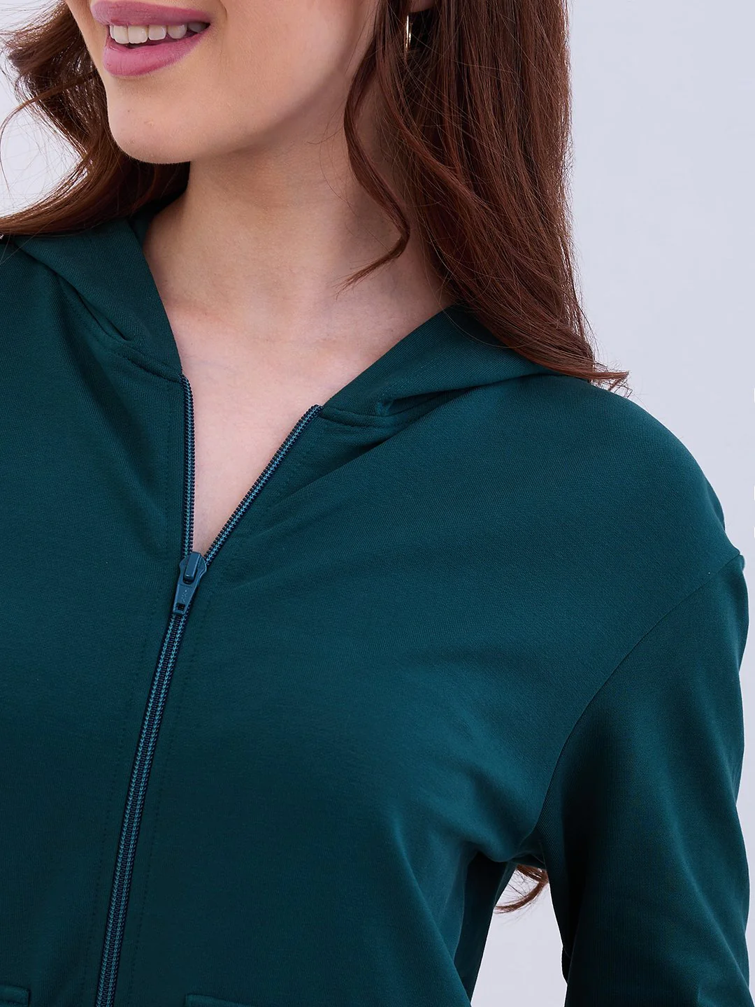 Women Sweatshirt Green Regular Fit - Image 6