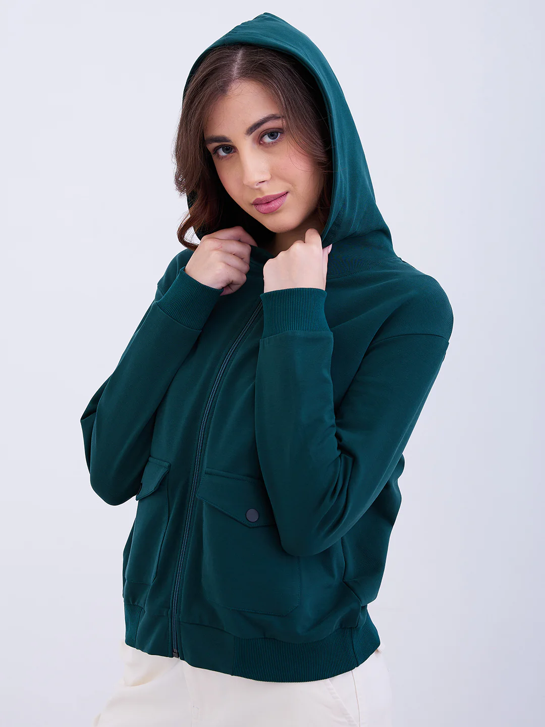 Women Sweatshirt Green Regular Fit - Image 8
