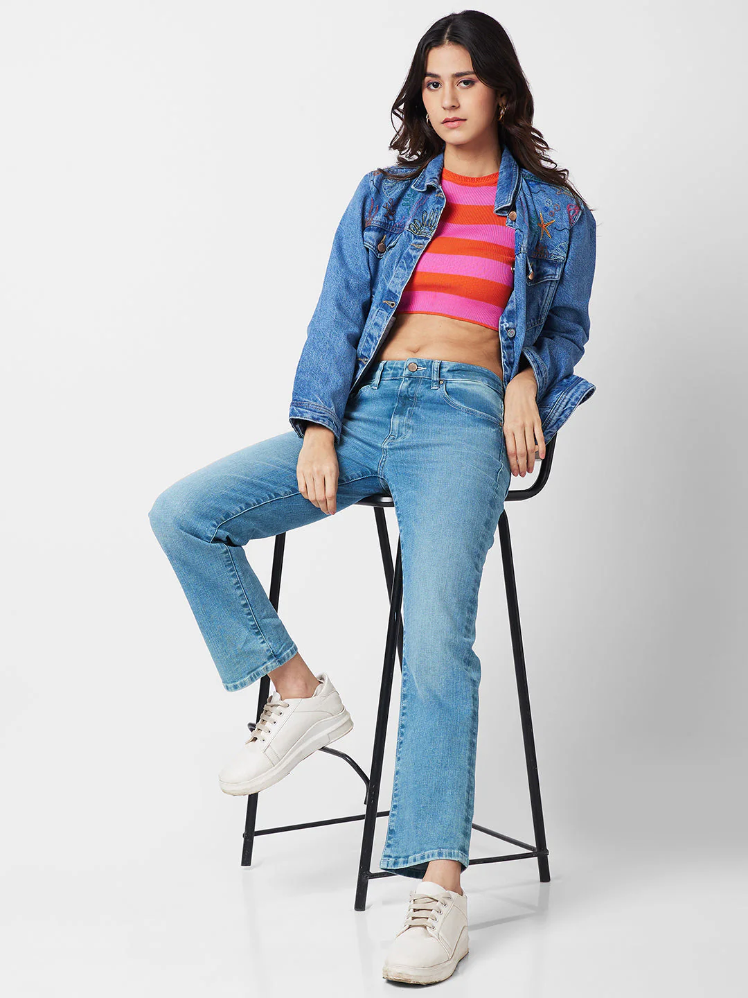 Women Jacket Washed Cotton Denim - Image 6