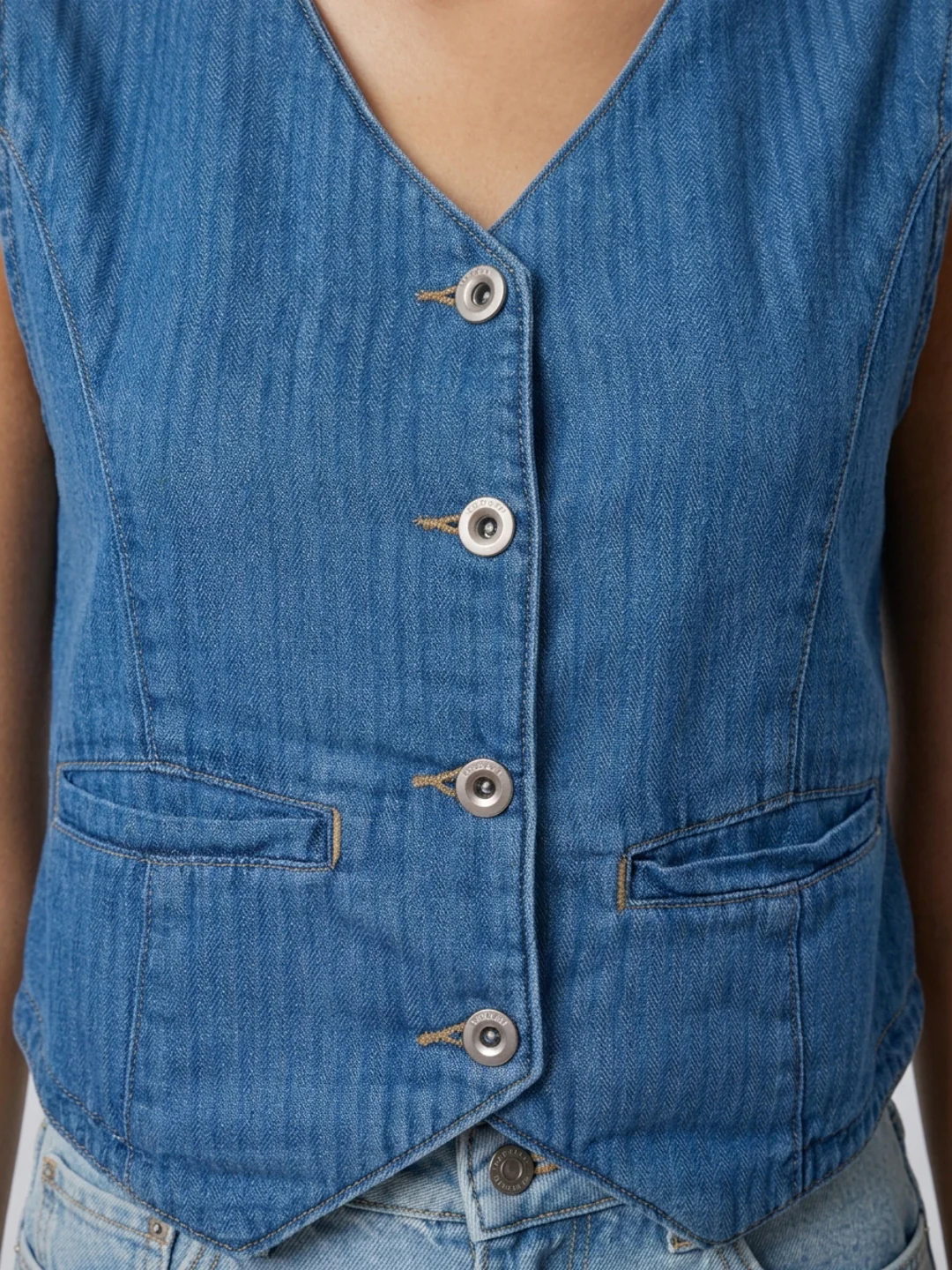 Women Jacket Denim Blue Regular Fit - Image 5