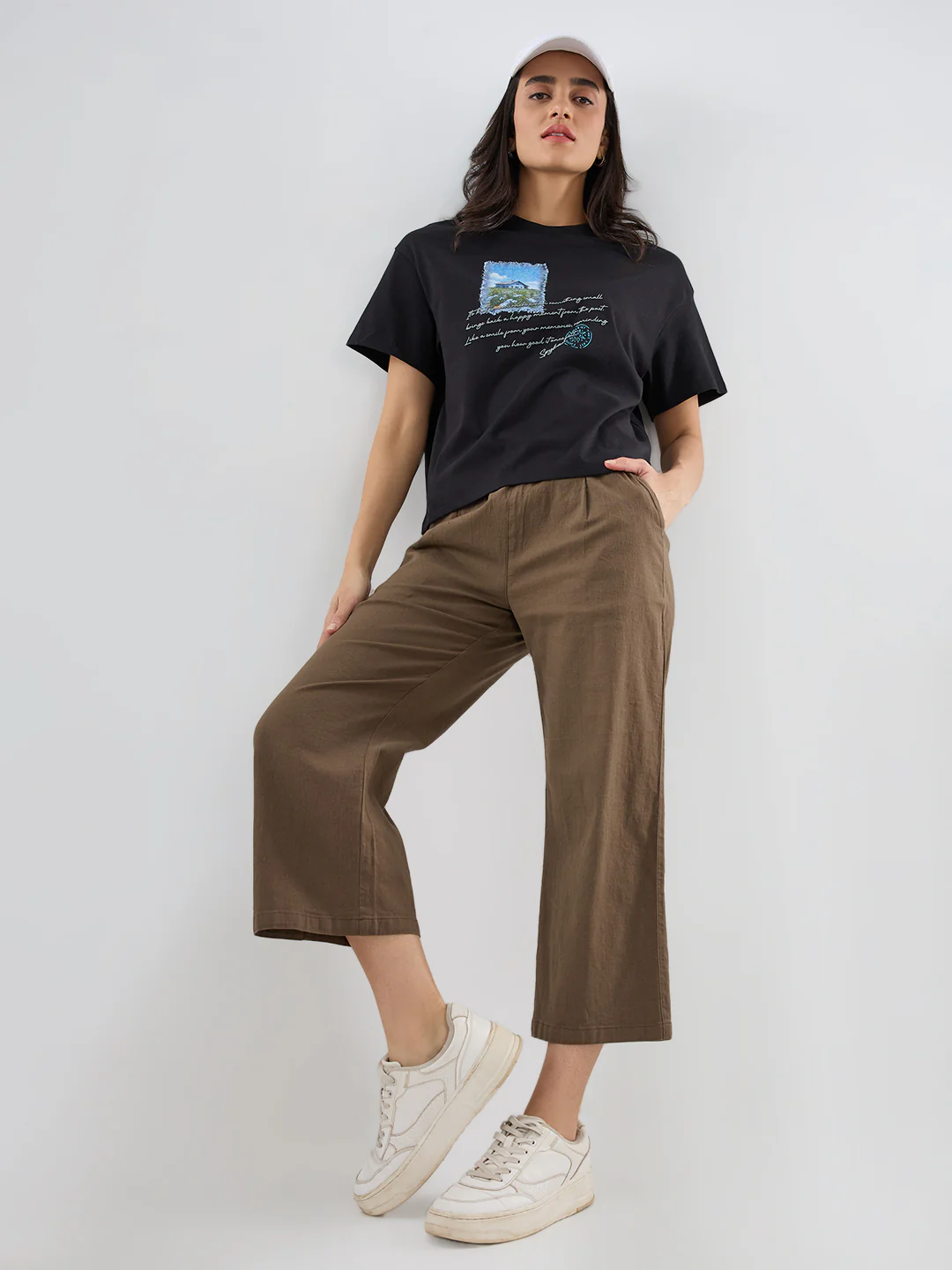 Women Trouser Straight Fit Olive Mid Rise - Image 7