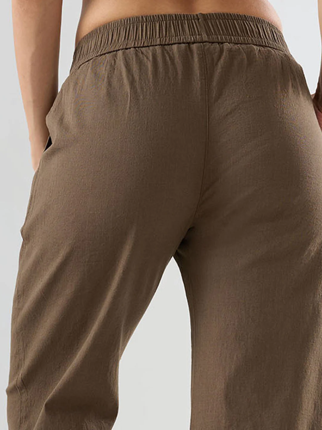 Women Trouser Straight Fit Olive Mid Rise - Image 8