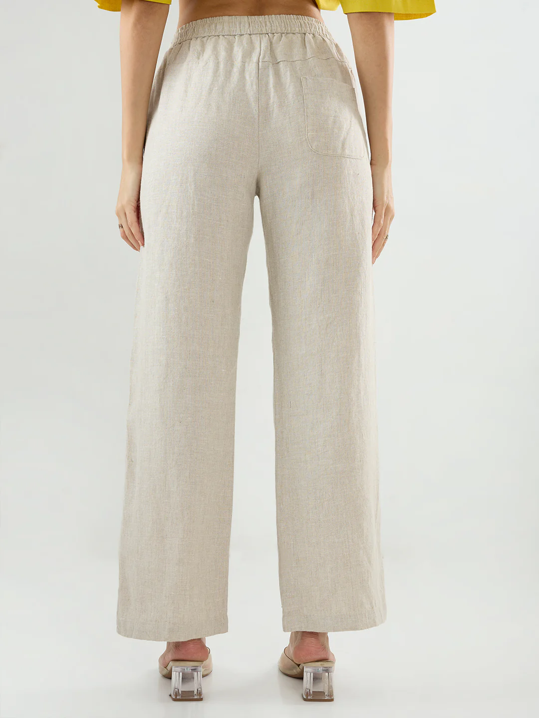 Women Trouser Wide Leg White High Rise - Image 5