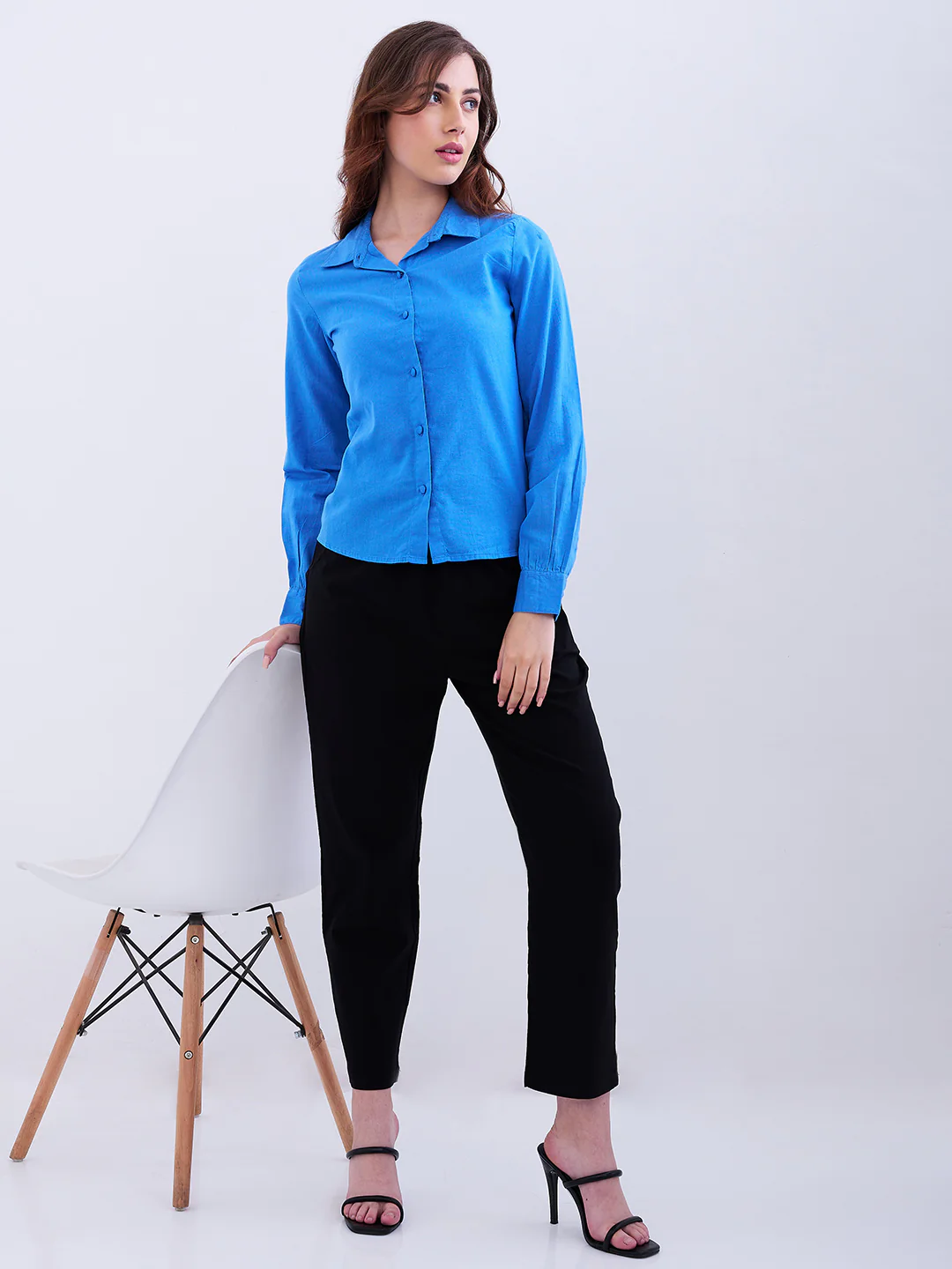 Women Trouser Slim Fit Black Mid Rise - Image 7