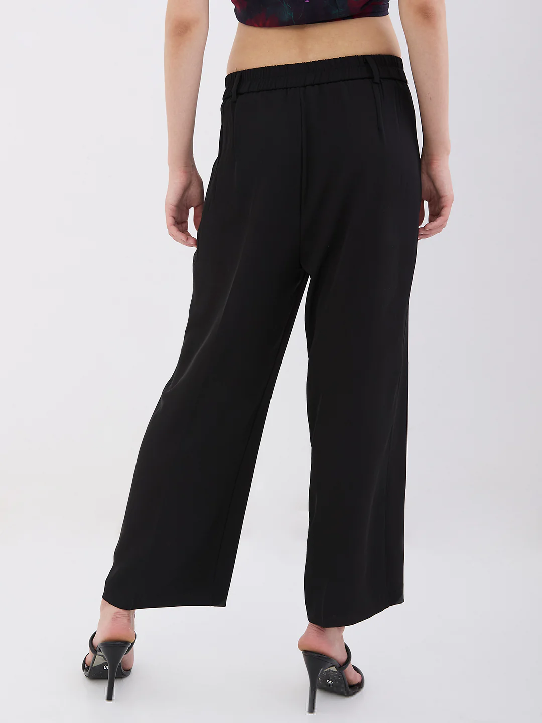Women Trouser Wide Leg Black High Rise - Image 4