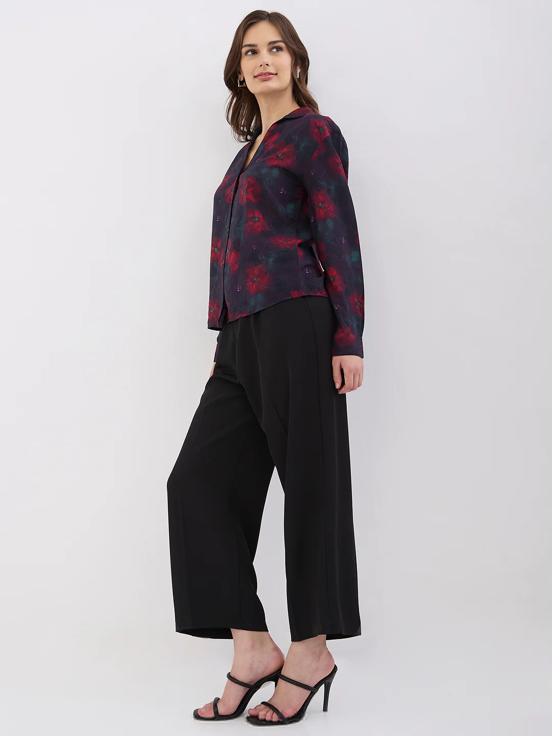 Women Trouser Wide Leg Black High Rise - Image 5