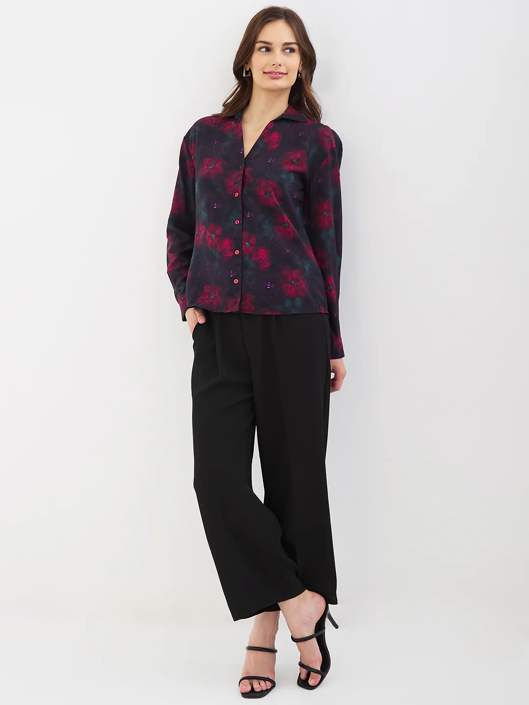 Women Trouser Wide Leg Black High Rise - Image 7